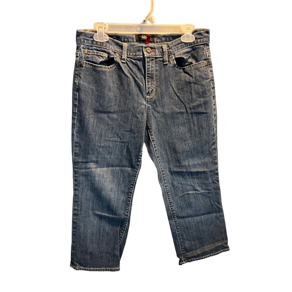 Talbots Womens Blue Straight Leg Cropped Jeans Medium Wash Denim Size 8